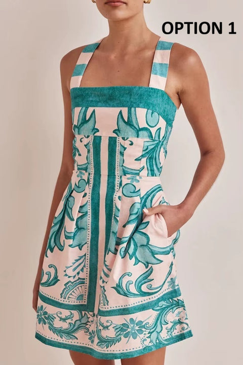 New Sexy Printed Casual Blackless Short Dress CODE: KAR4590