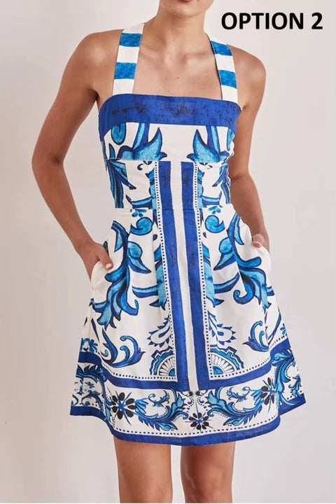 New Sexy Printed Casual Blackless Short Dress CODE: KAR4590