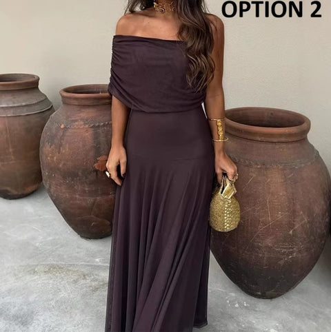New Fashion Off Shoulder Casual Long Dress CODE: KAR4591