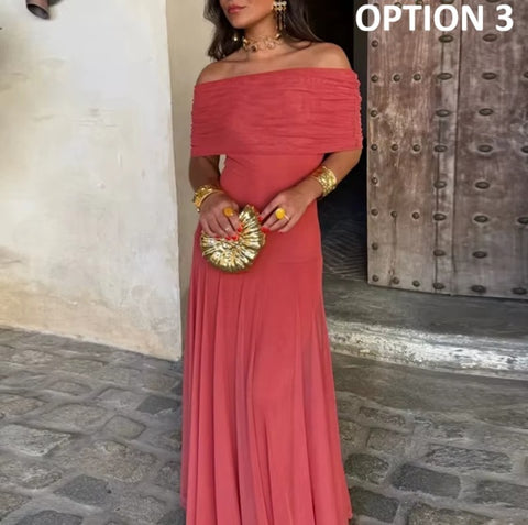 New Fashion Off Shoulder Casual Long Dress CODE: KAR4591