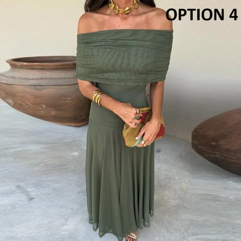 New Fashion Off Shoulder Casual Long Dress CODE: KAR4591