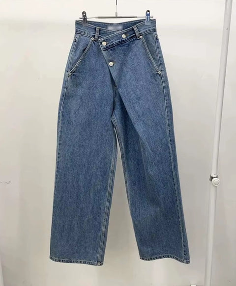 New Irregular Design High Waisted Fashion Jeans Pant CODE: KAR4592