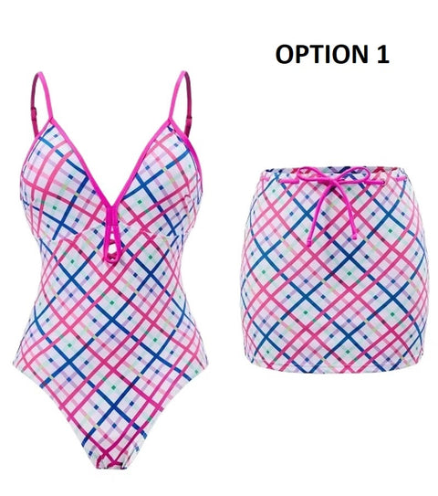New Summer Bathing Swimwear And Skirt 2 Piece Sets CODE: KAR4596