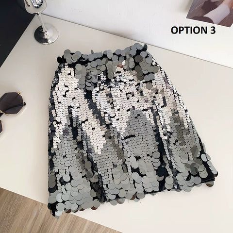 New Fashion Gradient Sequined High Waist Short Skirt CODE: KAR4600