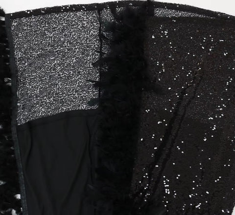 New Sequined Spaghetti Strap Feather Sexy Party Long Dress CODE: KAR4602