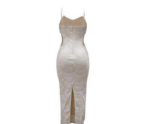 New V Neck Sleeveless Pullover Hollow Sexy Long Dress CODE: KAR4607
