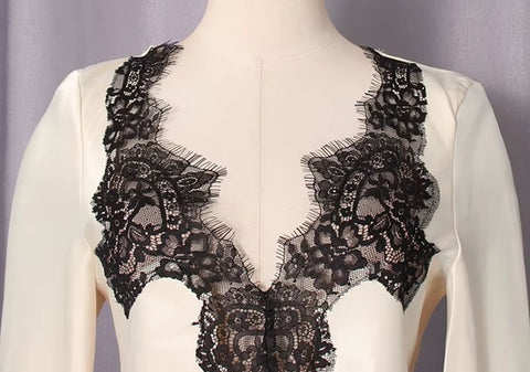 New V-neck Lace Patchwork Long Sleeve 2 Piece Set CODE: KAR4610