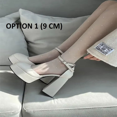 New Summer Square Head High Heels CODE: KAR4611