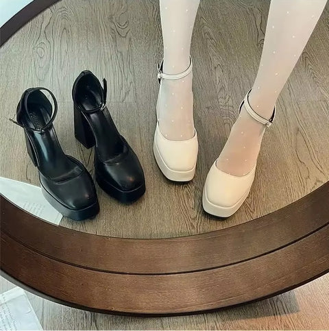 New Summer Square Head High Heels CODE: KAR4611