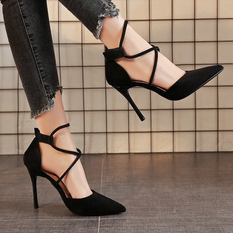 New Fashion Sexy Pointed Suede Hollow High Heels CODE: KAR4612