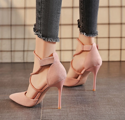 New Fashion Sexy Pointed Suede Hollow High Heels CODE: KAR4612