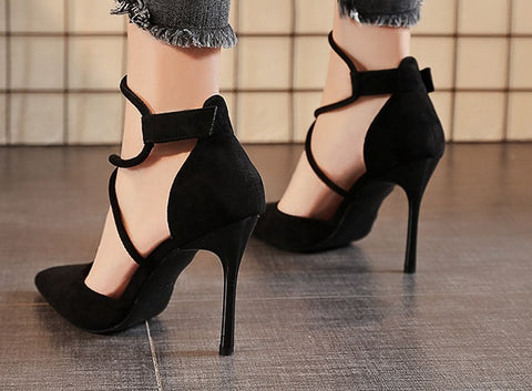 New Fashion Sexy Pointed Suede Hollow High Heels CODE: KAR4612