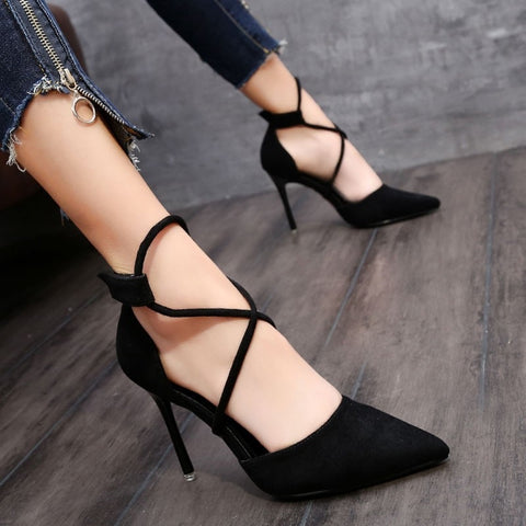 New Fashion Sexy Pointed Suede Hollow High Heels CODE: KAR4612