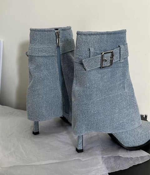 New Design Thin Heels Pointed Toe Zipper Ankle Boots CODE: KAR4614