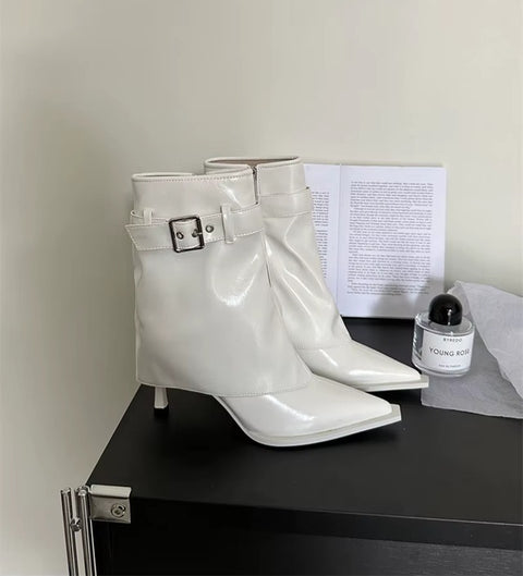New Design Thin Heels Pointed Toe Zipper Ankle Boots CODE: KAR4614