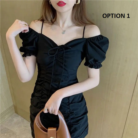 New Fashion  Sexy Off-shoulder Tank Mini Dress CODE: KAR4615