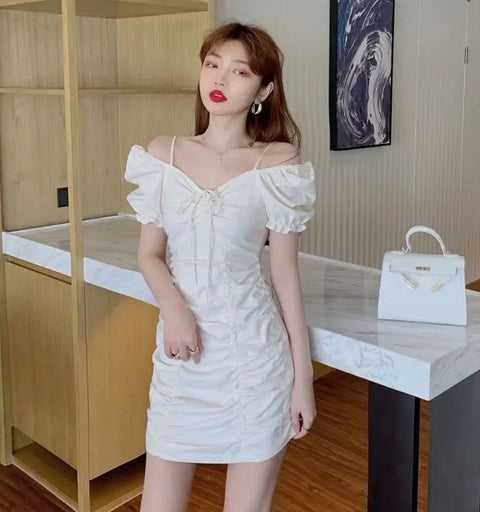 New Fashion  Sexy Off-shoulder Tank Mini Dress CODE: KAR4615