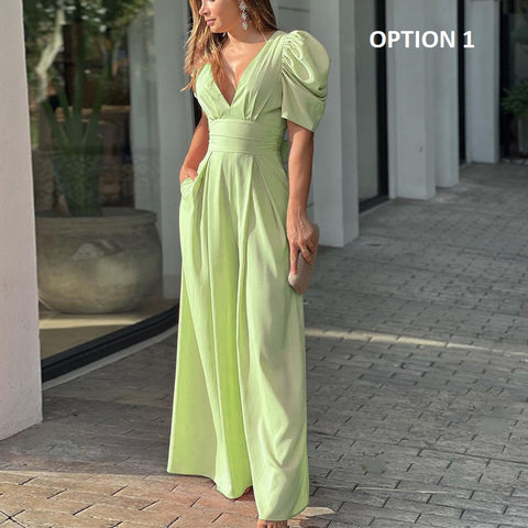 New Fashion Solid Rompers Overalls Wide Leg Pants Pockets Jumpsuits CODE: KAR4617