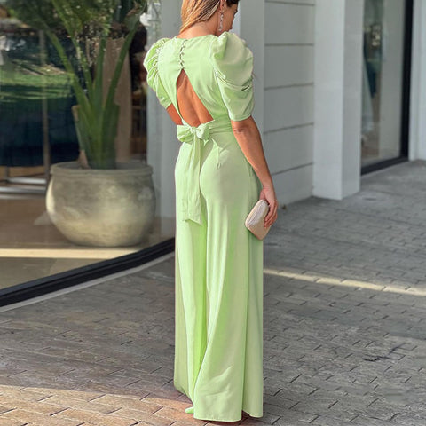 New Fashion Solid Rompers Overalls Wide Leg Pants Pockets Jumpsuits CODE: KAR4617