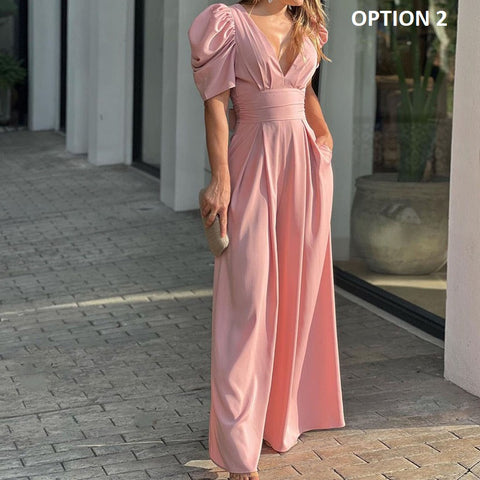 New Fashion Solid Rompers Overalls Wide Leg Pants Pockets Jumpsuits CODE: KAR4617