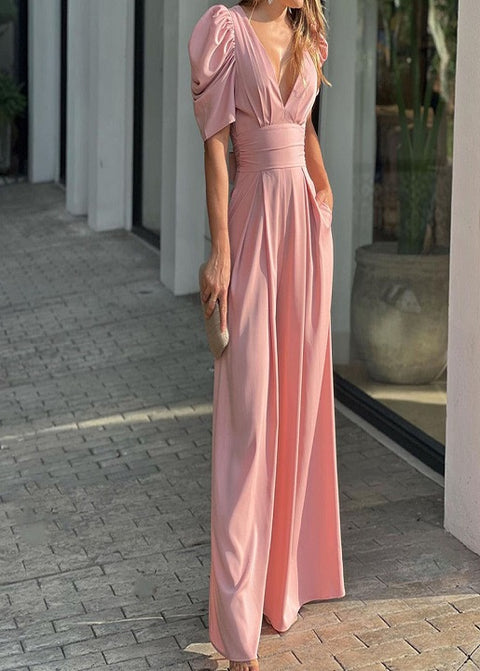 New Fashion Solid Rompers Overalls Wide Leg Pants Pockets Jumpsuits CODE: KAR4617