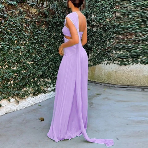 New Sexy Strapless Ribbon Pleated Backless Long Dress CODE: KAR4624