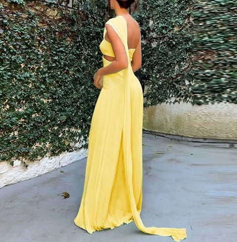 New Sexy Strapless Ribbon Pleated Backless Long Dress CODE: KAR4624