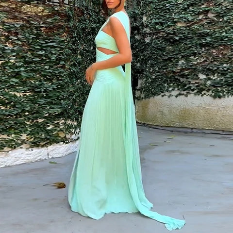 New Sexy Strapless Ribbon Pleated Backless Long Dress CODE: KAR4624