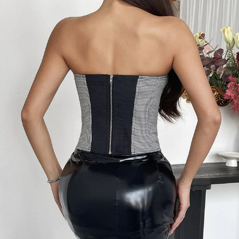 New Fashion Off Shoulder chic sexy button Spliced Tank Top CODE: KAR4627