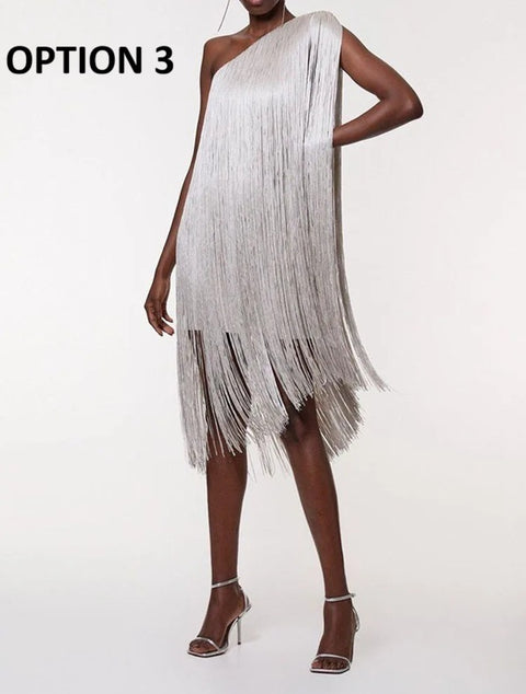 New Sexy Slant Shoulder Hight Waist Midi Dress CODE: KAR4629