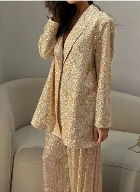 New Casual Sequin Urban Street Loose 2 Piece Set CODE: KAR4638