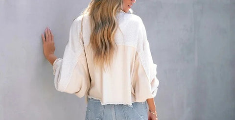 Fashion Lapel Single-breasted Loose Splicing Jackets CODE: KAR4649