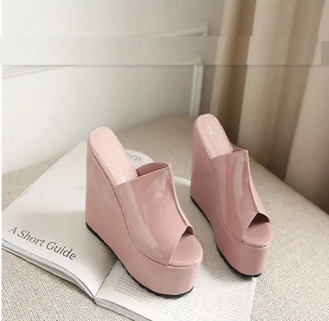 New Arrival Summer Concise  Peep Toe Wedges Platform Sandals CODE: KAR4650