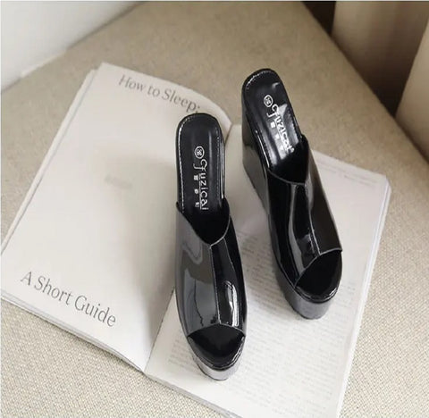 New Arrival Summer Concise  Peep Toe Wedges Platform Sandals CODE: KAR4650
