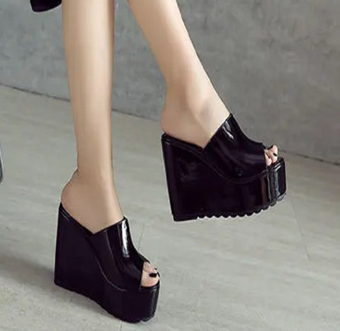 New Arrival Summer Concise  Peep Toe Wedges Platform Sandals CODE: KAR4650