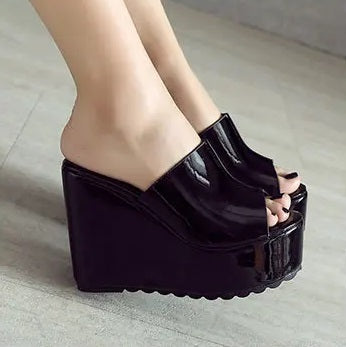 New Arrival Summer Concise  Peep Toe Wedges Platform Sandals CODE: KAR4650