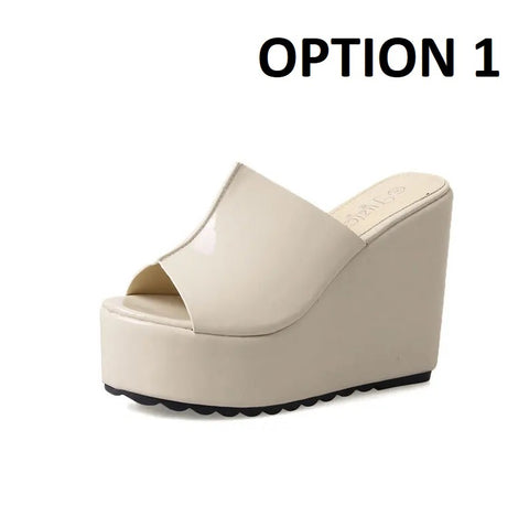 New Arrival Summer Concise  Peep Toe Wedges Platform Sandals CODE: KAR4650
