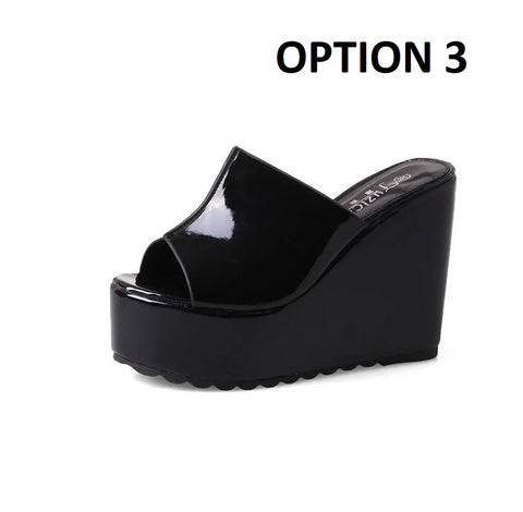 New Arrival Summer Concise  Peep Toe Wedges Platform Sandals CODE: KAR4650