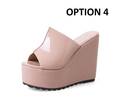 New Arrival Summer Concise  Peep Toe Wedges Platform Sandals CODE: KAR4650