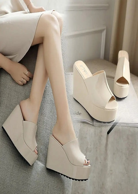 New Arrival Summer Concise  Peep Toe Wedges Platform Sandals CODE: KAR4650