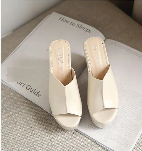 New Arrival Summer Concise  Peep Toe Wedges Platform Sandals CODE: KAR4650