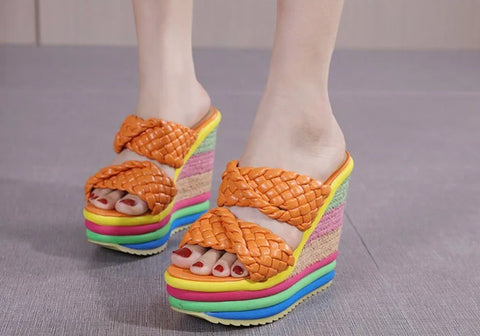 New Summer Custom Slides Fashion Platform  Sandals CODE: KAR4651