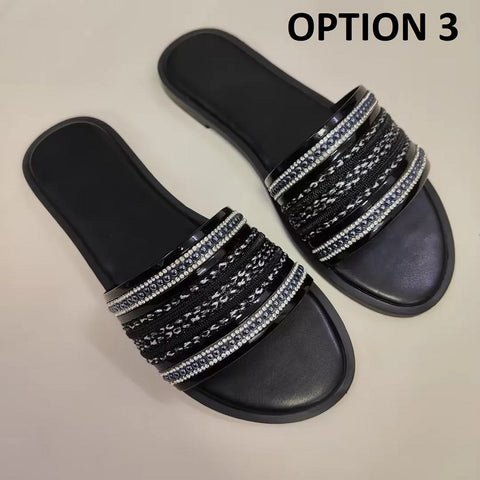 New Fashion Retro Style Open Toe Slides Comfortable Flat CODE: KAR4653
