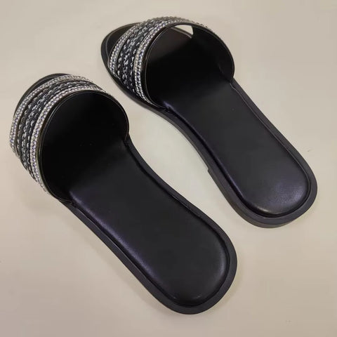 New Fashion Retro Style Open Toe Slides Comfortable Flat CODE: KAR4653
