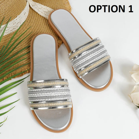 New Fashion Retro Style Open Toe Slides Comfortable Flat CODE: KAR4653