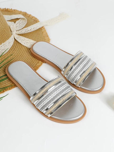 New Fashion Retro Style Open Toe Slides Comfortable Flat CODE: KAR4653