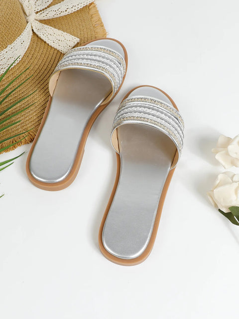 New Fashion Retro Style Open Toe Slides Comfortable Flat CODE: KAR4653