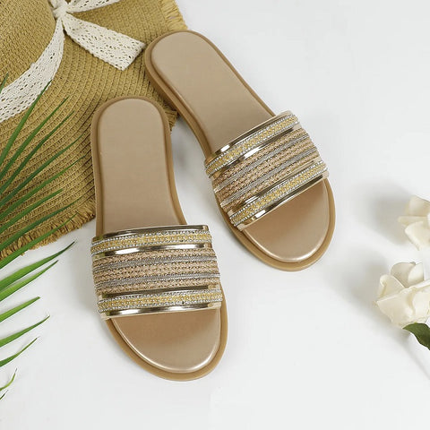 New Fashion Retro Style Open Toe Slides Comfortable Flat CODE: KAR4653