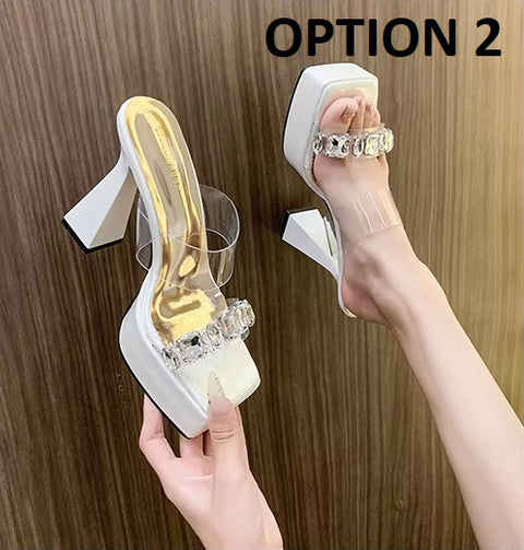 New Fashion Glitter Slides Mules Platform Heel CODE: KAR4659