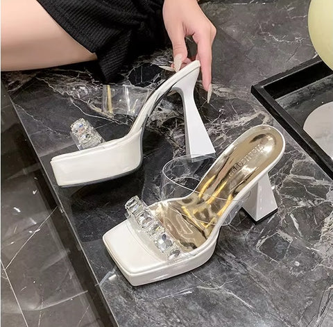 New Fashion Glitter Slides Mules Platform Heel CODE: KAR4659